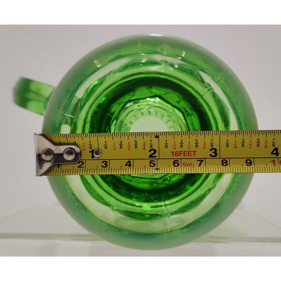 Vintage Moser Eye Winker Green Glass Opalescent Pitcher - Picture 9 of 10